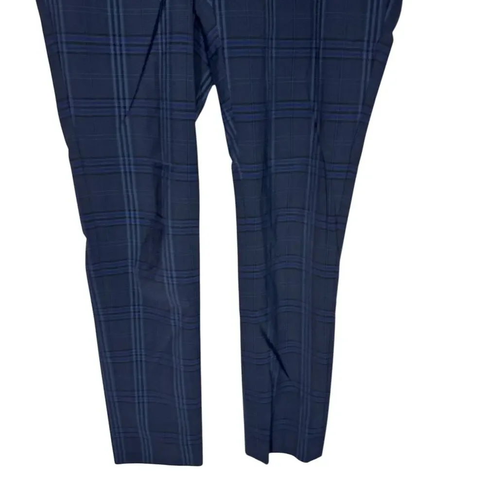 Banana Republic Ryan Slim Straight Wool Blend Pants Plaid Ankle 00P Career